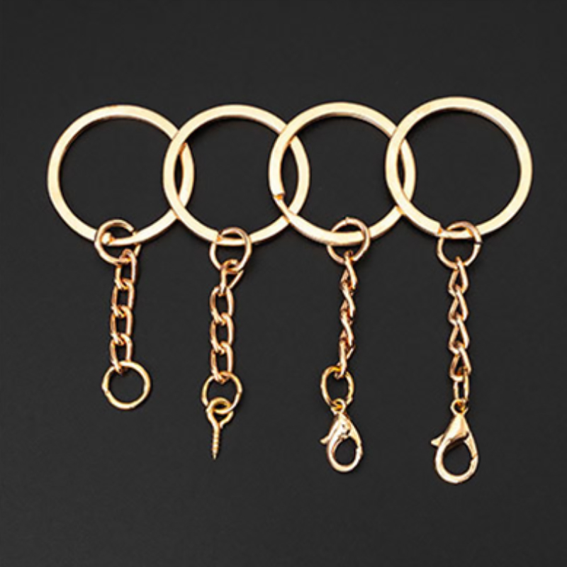 

10pcs/lot Key Chains with Split Ring/Screw Pins/Lobster Clasp Pendant Connector DIY Keyrings Kit Key Fob Accessories Supplies