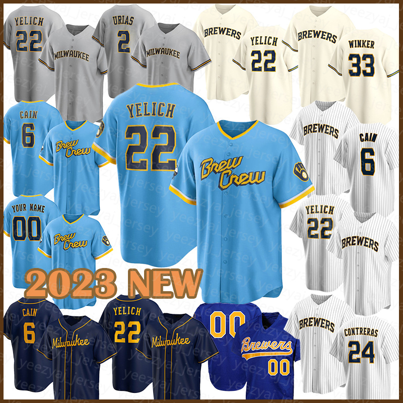 

Milwaukee 22 Christian Yelich Brewers 2023 Baseball Jerseys 11 Rowdy Tellez 5 Garrett Mitchell Abraham Toro Javy Guerra Joey Wiemer Brice Turang Luke Voit Woman, Women(size:s-xxl)niangjiuren