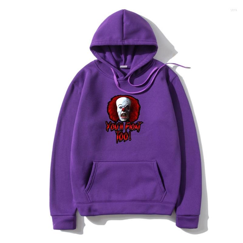 

Men's Hoodies 2023 Summer High Quality Hoody I Outerwear You'll Floa Too No Lives Matter Pennywise Clown Cool, Light gray