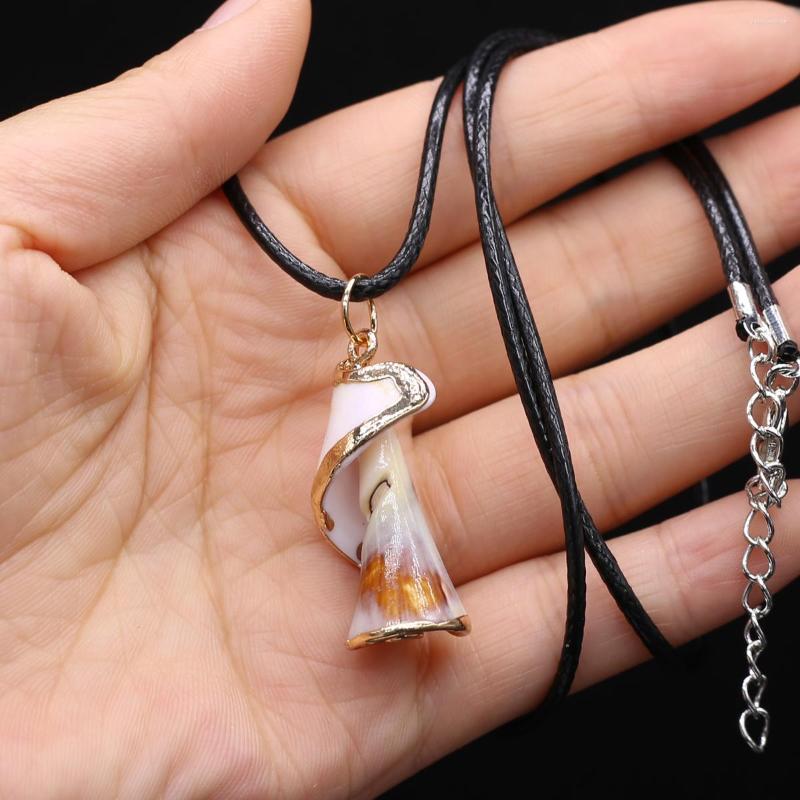 

Pendant Necklaces Fashion Natural Shell Necklace Reiki Heal Simple Gold Plated For Women Jewelry Gifts