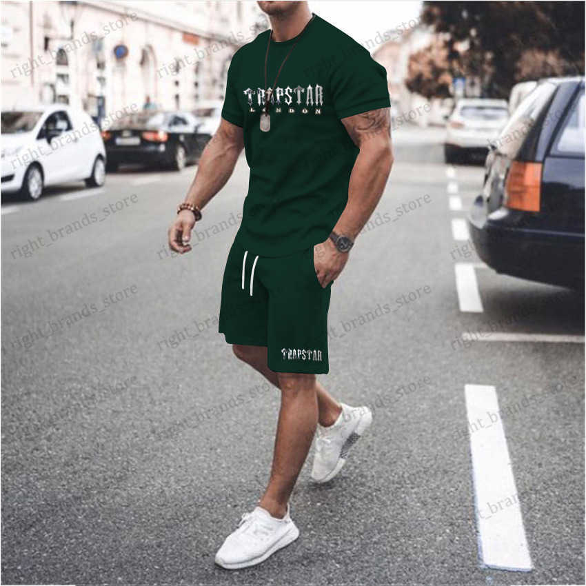 

Men' Tracksuits 2023 Fashion Trapstar Printed Cotton Tracksuit 2 Pieces Men' Oversized Sportswear Male Suit Beach Shorts Sets Unisex Streetwear T230524