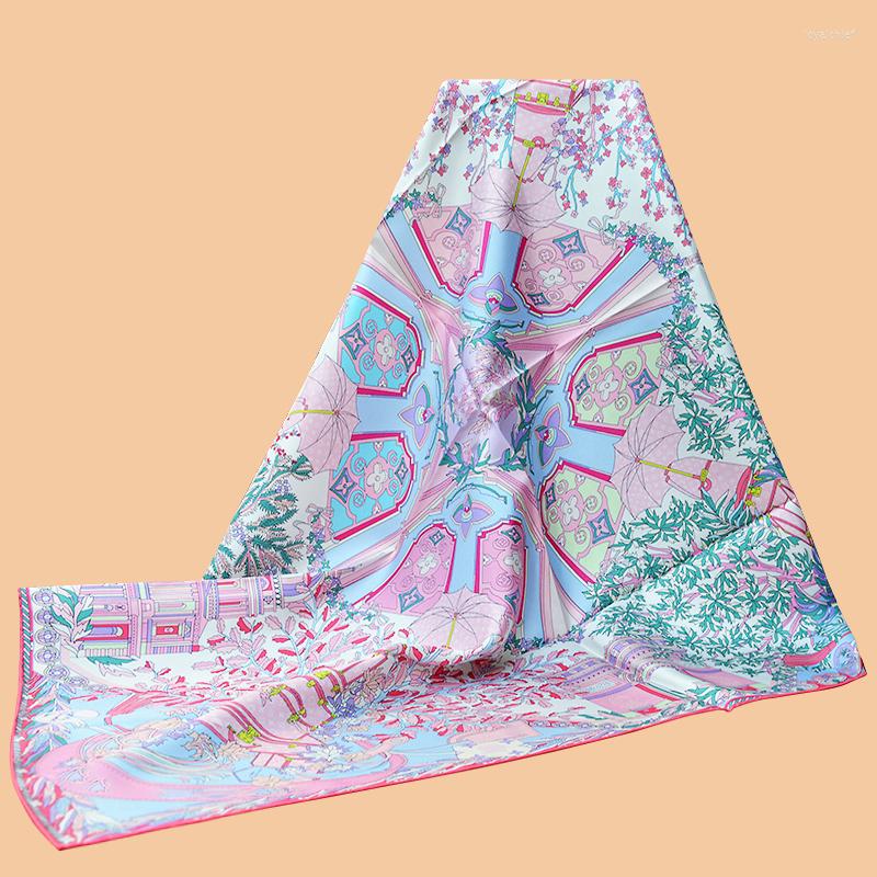 

Scarves HuaJun 2 Store | Sold Out Of No Repair "Tower" 90 Silk Square Scarf Twill Spray Painting Anti Wrinkle Pure Hand Sewn Edge