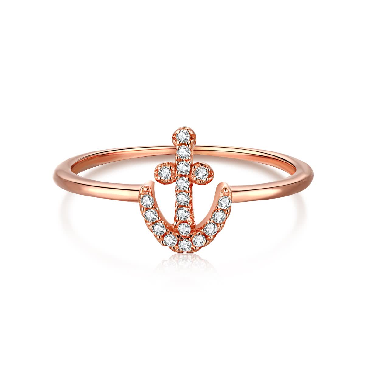 

GemKing DY120219 arrivals 925 silver finger ring sterling rings woman engagement jewelry rose gold vermeil custom boat anchor ring