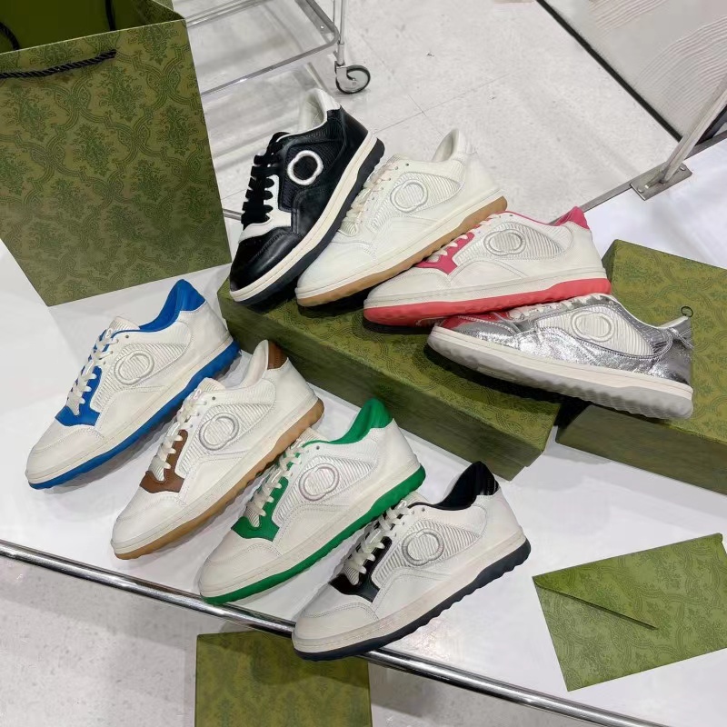 

Sneaker Women Men MAC80 Designer Casual Shoes Fashion White Platform Sneakers Letter Double Letters Lace-up Spring Autumn Trainer White Black Metallic Leather