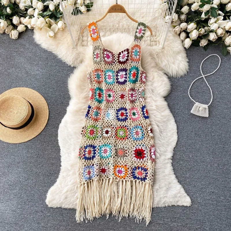 

Runway Summer Bow Tank Dress 2023 New Women's Spaghetti Strap Backless Floral Print Party Pleated