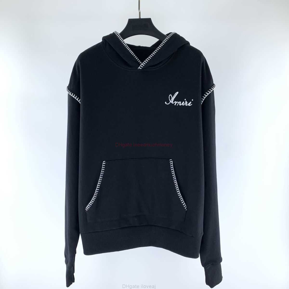 

Designer Clothing Mens Sweatshirts Amires Am Hoodies 2023 Fashion Brand New Amies Casual Trend Fashion Embroidery Letter Hoodie Black Chest Pocket Sweater Fashion, Shipping fee