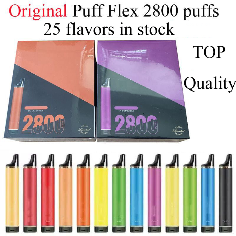 

Puff Flex 2800 puffs disposable Vape device kits e cigarette 850mah battery pre-filled 8ml vaporizer the fastest delivery