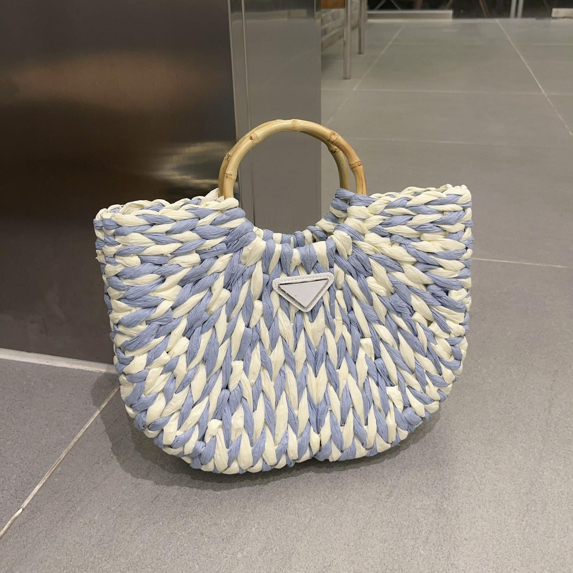 

Designer beach bag Straw Shoulder Bags Picnic bag Summer weave beach bag designer handbag clutch hollow out travel tote crossbody, 10