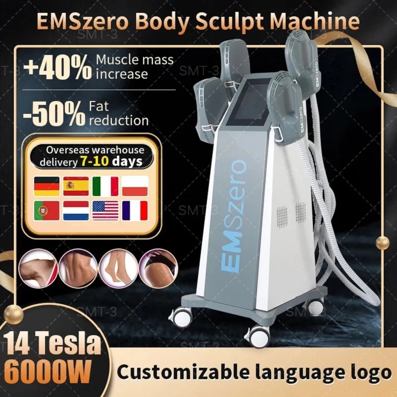 

HIEMT EMS Neo Machine EMSzero Muscle Building Stimulator RF Ems Body Sculpt Machine Slim Body Fat Burning Device 4 Handles /Pelvic Pads Optional
