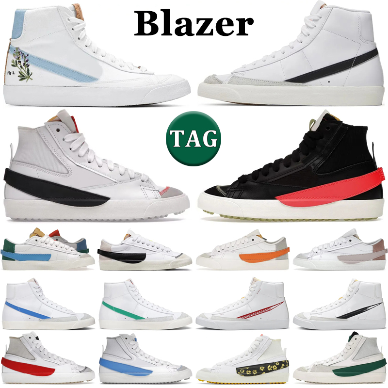 

blazers mid 77 Vintage running shoes men women White Black Bright Crimson Pacific Blue Lucid Green Indigo Cool Grey Sunflower mens trainers outdoor sports sneakers, 14