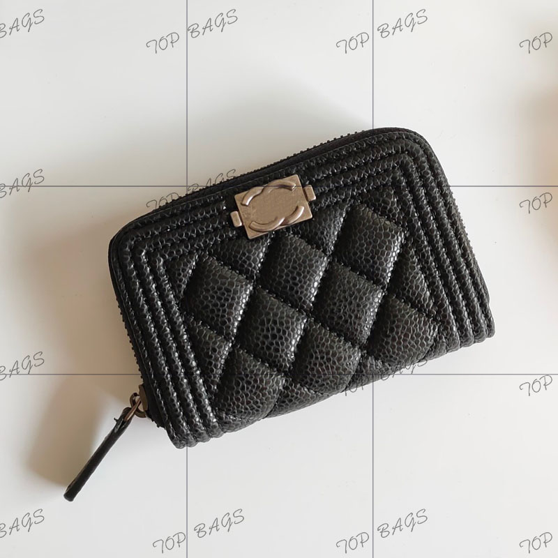 

designer short wallet diamond lattice cowhide leather lambskin leather wallet genuine leather mini wallet gold silver hardware, Black