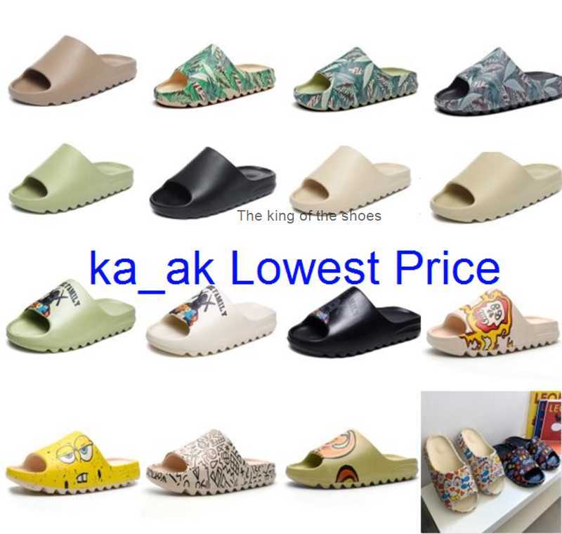 

Top quality SLRN slipper sandals sandal Graffiti Desert Sand Triple Black White Resin west Slide Foam Runner Sesame Street pattern pure core
