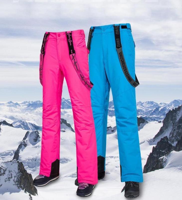 

Skiing Pants Ski Men Women Outdoor Windproof Waterproof Winter Warm Sports Couple Snow Trousers Snowboard Strap Pants13889094, Red