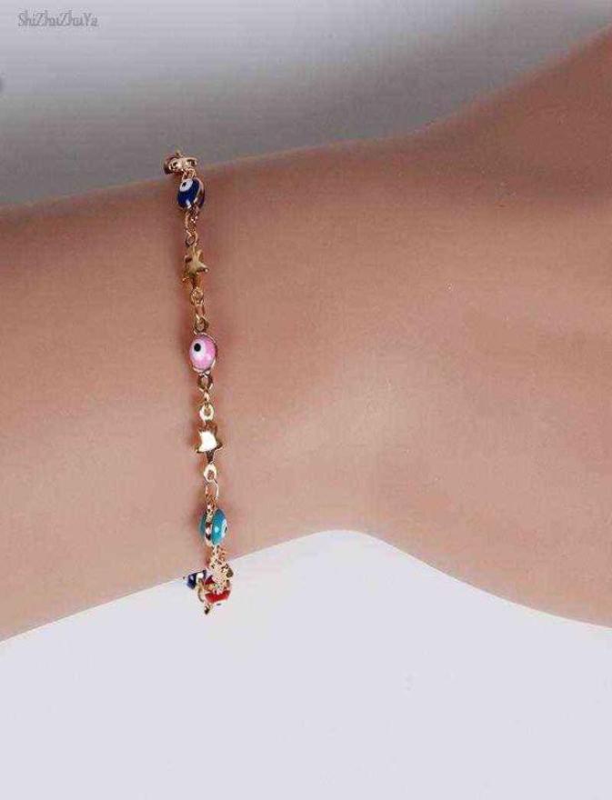

Devil039s Eye Metal Bracelet Star Pendant Golden Punk Creative Design Women039s Accessories Friendship Gift Autumn and Winte2792768