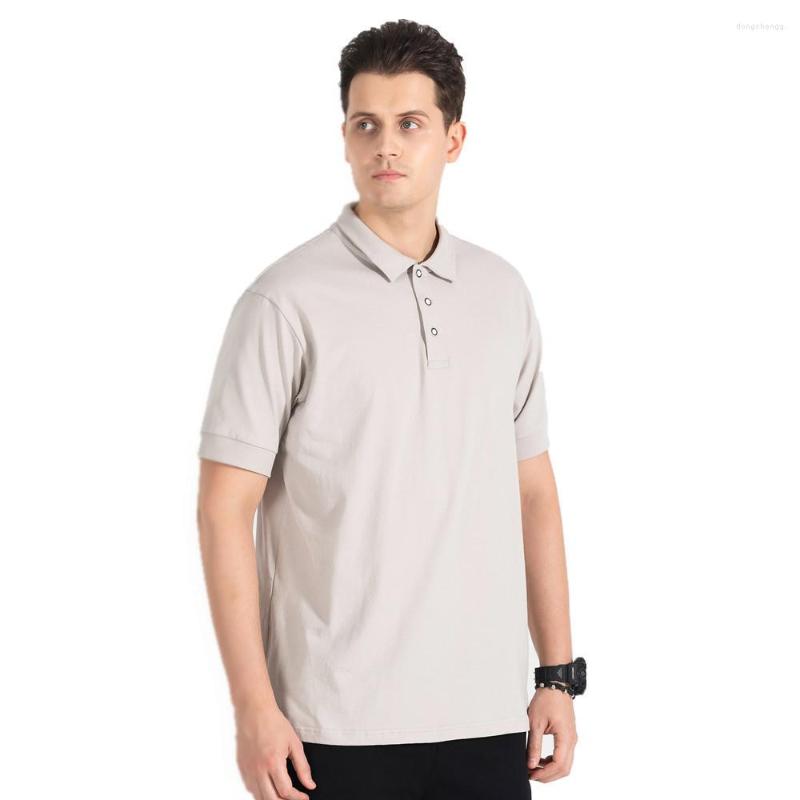 

Men's Polos Men's Loose Short Sleeve Solid Color T-shirt Square Neck Pure Cotton Polo Shirt, Green