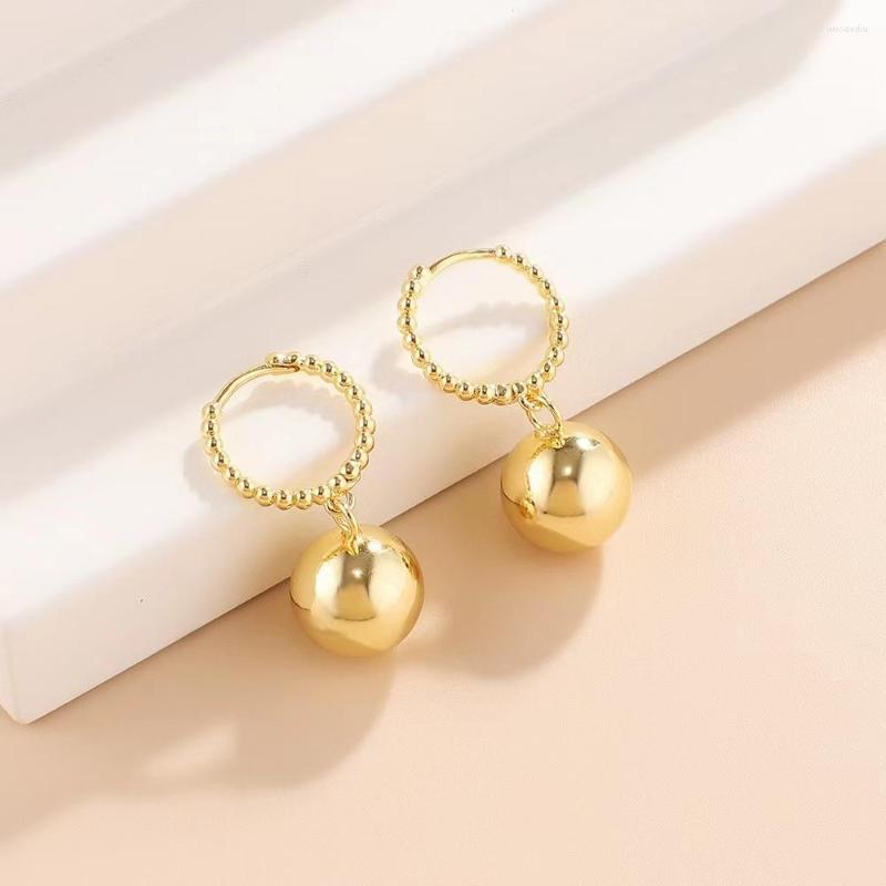 

Dangle Earrings Gojomem Real Gold-plated Cute Ball Pendant Loop For Women Vintage Heart Drop Earring Fashion Jewelryion Jewelry