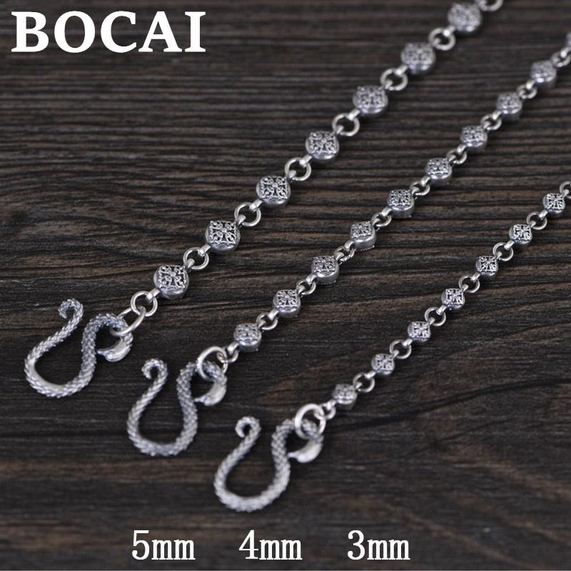 

Necklaces BOCAI S925 Sterling Silver Necklace Domineering Eagle Vajra Pestle Thai Silver Neck Chain Pure Argentum Men's Women's Jewelry