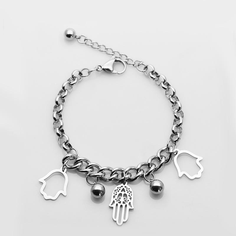 

Link Bracelets Chain Stainless Steel Bracelet Elephant Bell Titanium Wild Simple