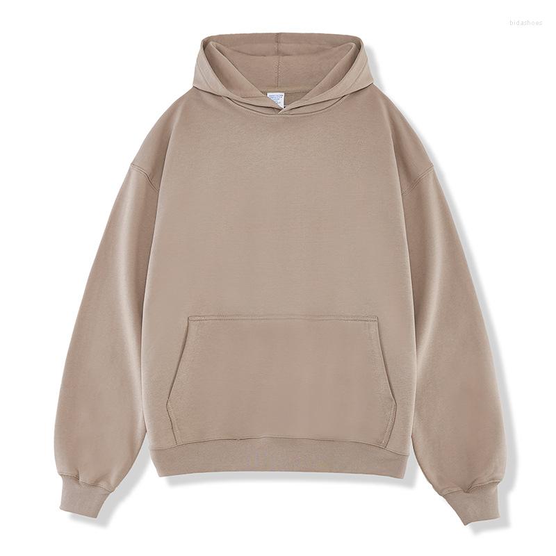 

Men' Hoodies Winter Heavy Hoodie Men Casual Unisex Streetwear Crewneck Sweatshirt Solid Color Pullover Drawstring 440G Clothes, Dark grey 440g