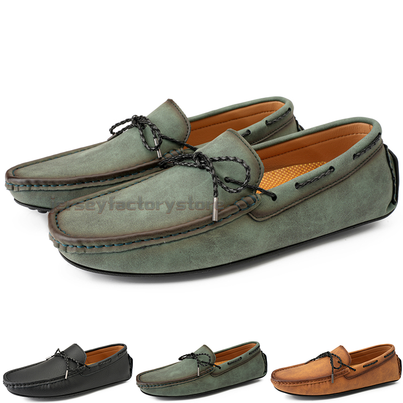 

Fashion Mens Casual Shoes Drive Comfortable Breathable Daily Men Leather Scrub Hundred Leisure Black Slip On Man Lazy Overshoes Sneakers Jogging Walking Shoe B0101, Color-2