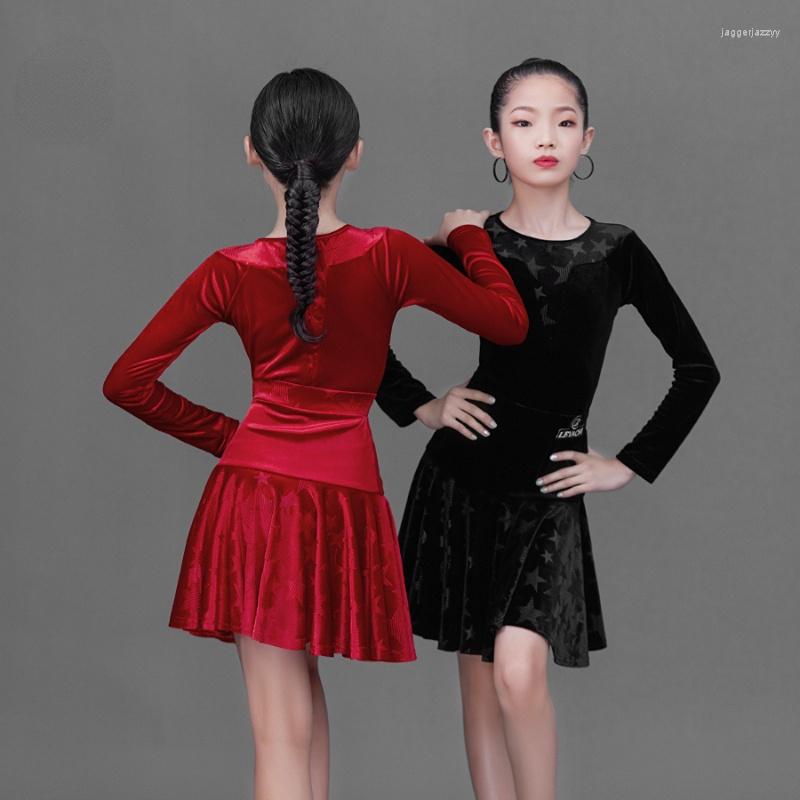 

Stage Wear NY07 LT8713GX Long Sleeve Bodysuit Lotus Kids Latin Dance Skirt For Girl Professional Competition Ballroom Samba Dancing Costume, 002