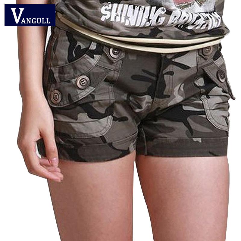 

Shorts Vangull Fashion Camouflage Shorts Women Slim Pocket Mini Short Pants Summer Casual High Waist Streetwear Ladies Shorts