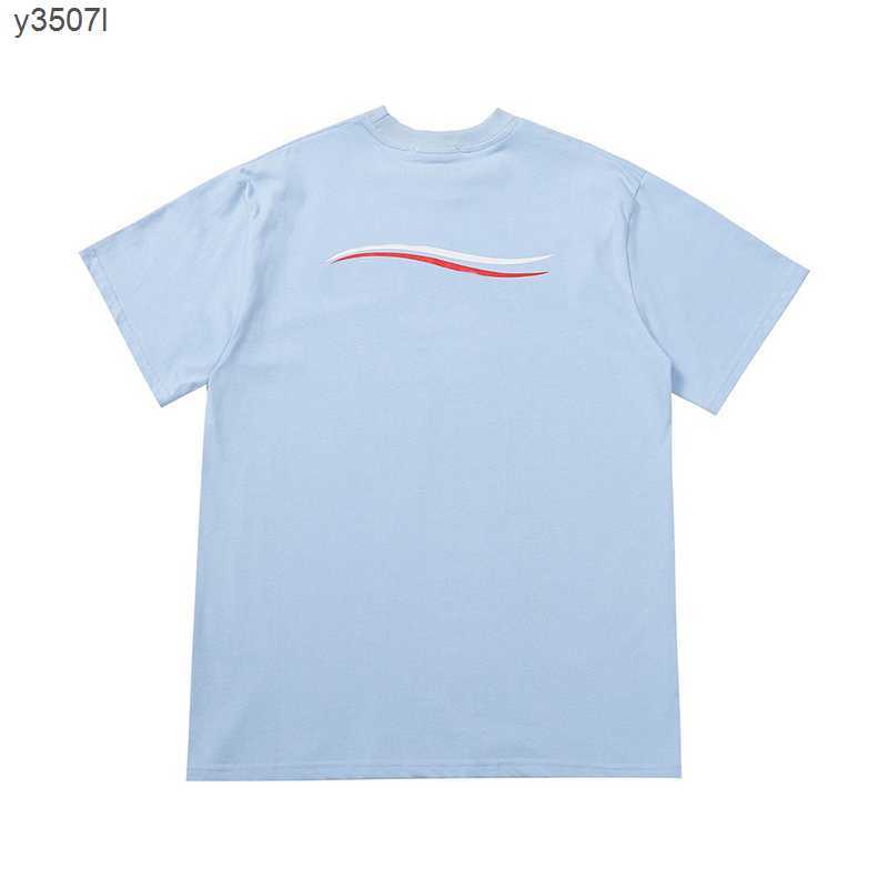 

Designer T shirt Summer short Sleeve waves Tee Men Women Lovers luxury T-shirts Fashion senior Pure cotton high quality Top large size S-XL G7AJ, Embroidery logo 1