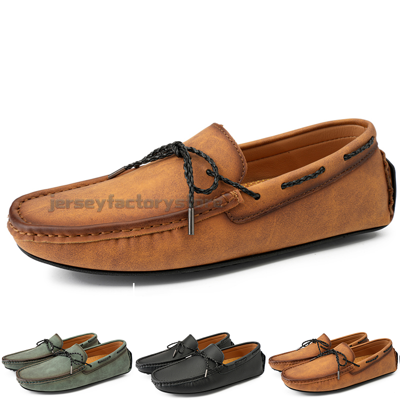 

Fashion Mens Casual Shoes Drive Comfortable Breathable Daily Men Leather Scrub Hundred Leisure Black Slip On Man Lazy Overshoes Sneakers Jogging Walking Shoe B058, Color-2