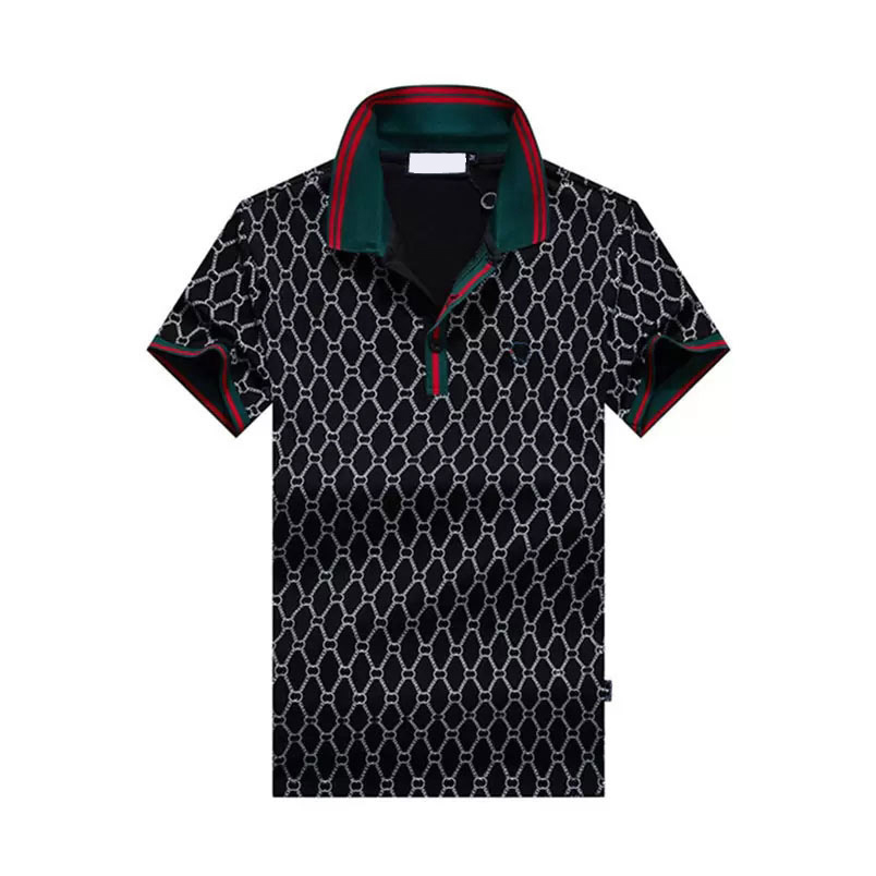 

2023 designer stripe polo shirt t shirts snake polos bee floral mens High street fashion horse polo luxury T-shirt#8855