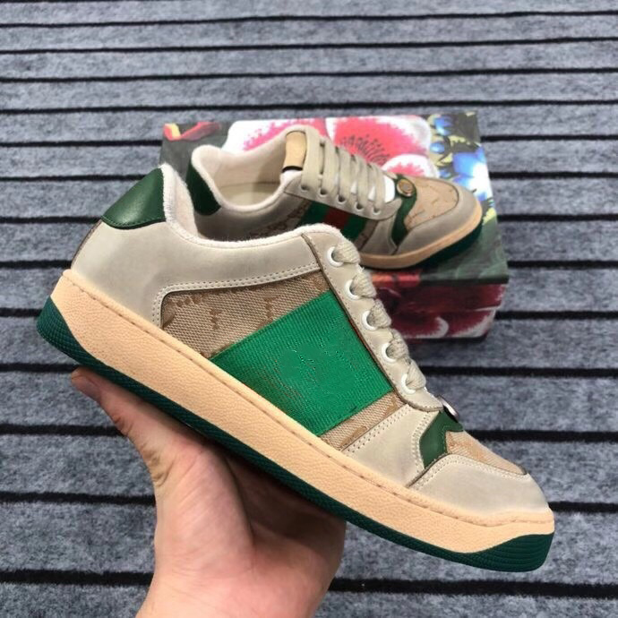 

High-quality low help skateboard sneakers Embroidered Breathable Casual shoes classic embossed running shoes, Green