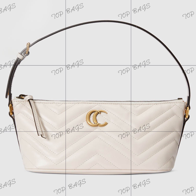 

women designer bag luxury hobo bag genuine leather shoulder bag gold double G logo bag tote bag vintage thread bag wallet crossbody bag, White