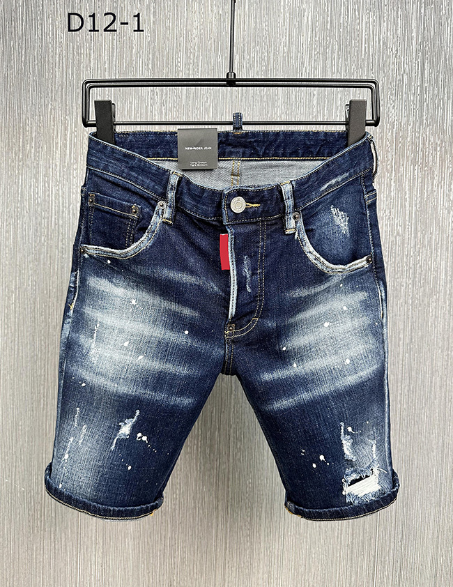 

DS,Q2 Men's Jeans Mens Pants Short jeans hole Dept Speckled Letter Print Versatile Casual Straight, 2 #
