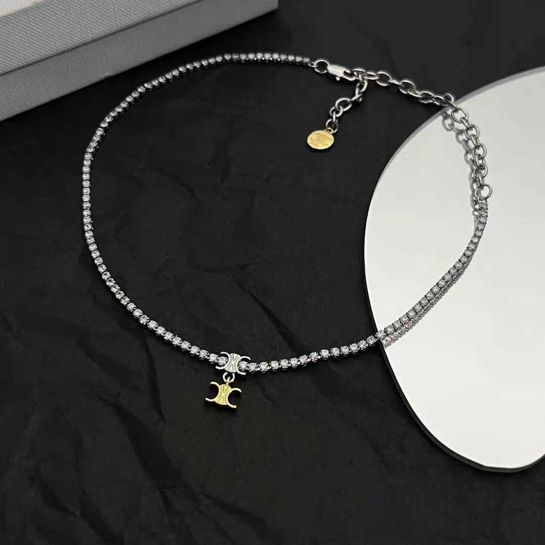 

Full Diamond Arc de Triomphe Necklace for Women Light Luxury and Small Design High Sense Collar Chain 2023 New Fashion Neckchain