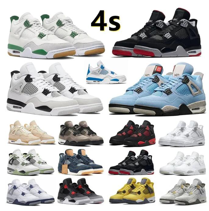 

Trainer Pine Green SB 4 4s Basketball Shoes Jumpman Mens Women Seafoam Military Black Jorden Cat Cream White Oreo Cool Grey Infrared Red Thunder Bred Sneakers 36-47