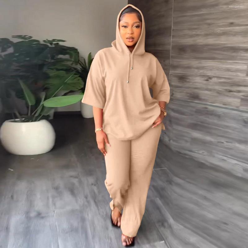 

Women' Two Piece Pants Women' Hooded Sweatshirt And Straight Set 2023 Streetwear Casual Outfit Tracksuit, Red