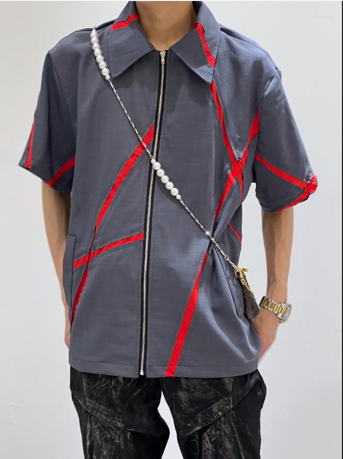 

Men's Casual Shirts Q05350 Fashion Men's 2023 Runway Luxury European Design Party Style Clothing, Picture shown