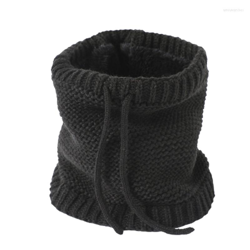 

Scarves Double-layer Thicken Warm Winter Fleece Lined Knitted Scarf Warmer Neck Gaiter Women Fake Collar Detachable Collars