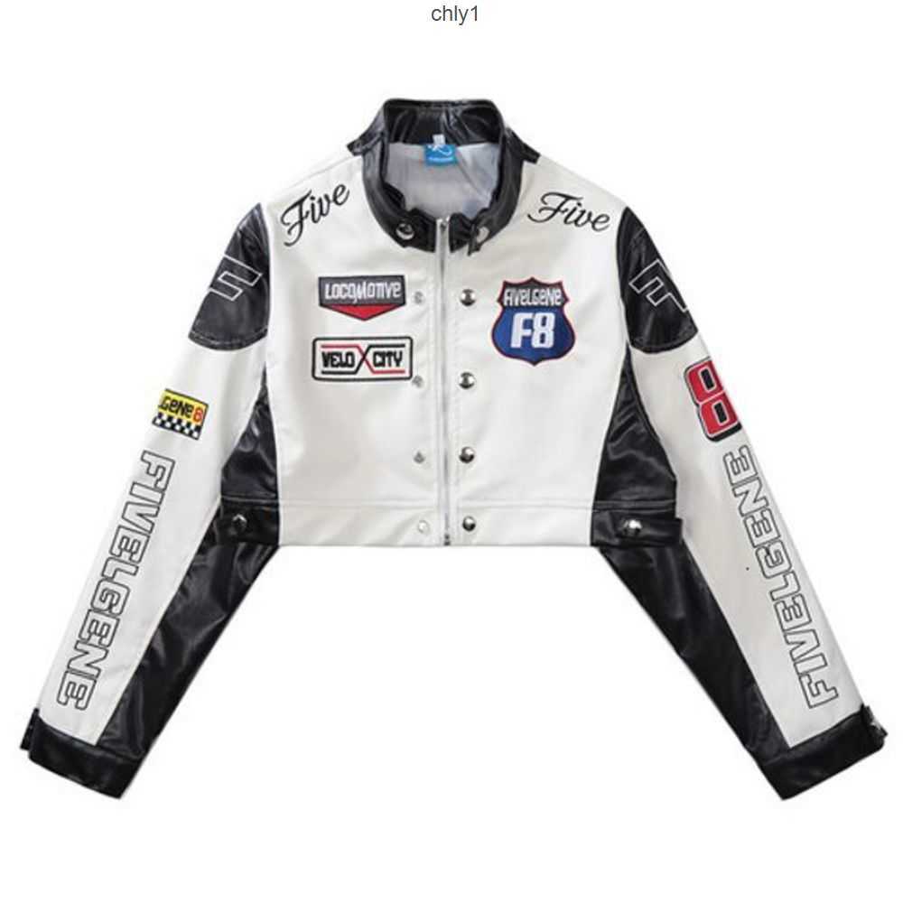 

Men's Jackets Y2k American Embroidery Baseball Uniform Racing Suit Leather Jacket Men and Women Fashion Hip Hop Punk Loose Coat Streetwear 230114rw4i 2132c, Blue