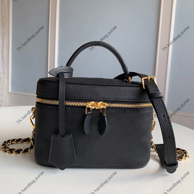 

7A High Quality designers CrossBody Bags VANITY Real Leather Makeup handBag Woman Luxury Fashion Casual VANITY PM Cosmetic Shoulder Bags Crossbody Handbags, M45608