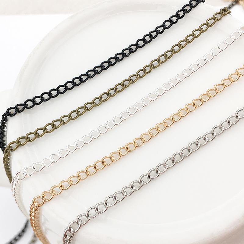 

Chains Tag Chain Advertising Hanging Flag DIY Jewelry 10 Meters Iron 3mm Oblique 8-character Accessories