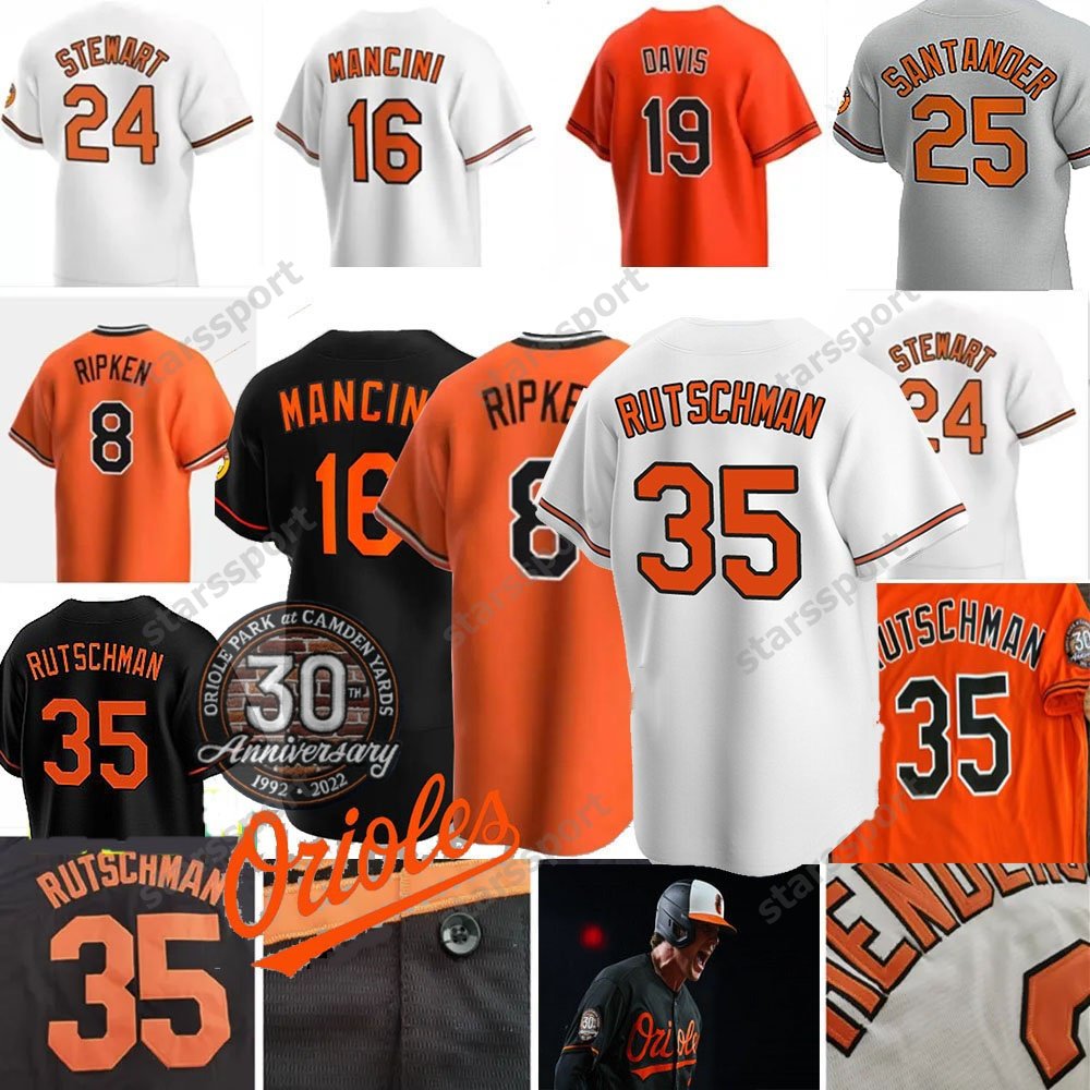 

2023 Custom Adley Rutschman Jersey 30th Patch Ryan Mountcastle Cedric Mullins Anthony Santander Gunnar Henderson Cal Ripken Jorge Lopez Austin Hays Men Women Youth, Colour 3