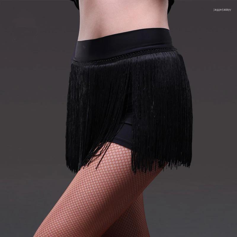

Stage Wear 2023 Lady Latin Dance Skirt For Womens Black Tassel Styles Dress Competition/Practice Dancewear Skirts S-2XL