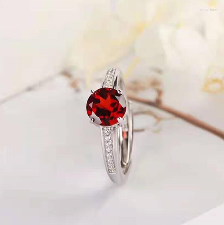 

Cluster Rings 925 Silver With 5A Zircon Natural Citrine Ring Adjustable