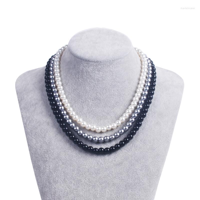 

Chains HOWAWAY Round Imitation Pearl Choker Necklace Multi Strands 20s Flapper Jewelry Diy Handmade Bead Themed Party