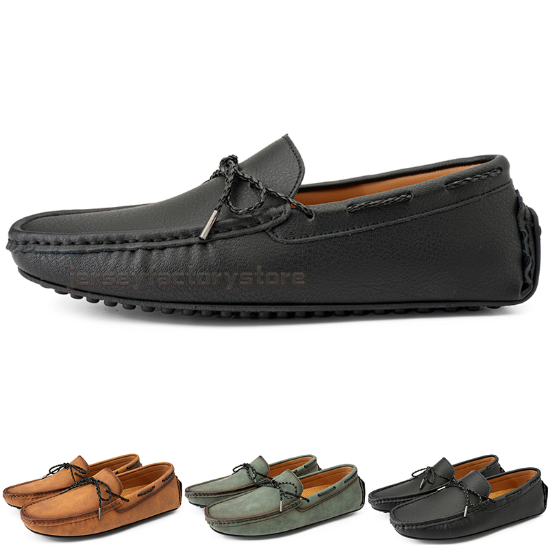 

Fashion Mens Casual Shoes Drive Comfortable Breathable Daily Men Leather Scrub Hundred Leisure Black Slip On Man Lazy Overshoes Sneakers Jogging Walking Shoe B009, Color-1