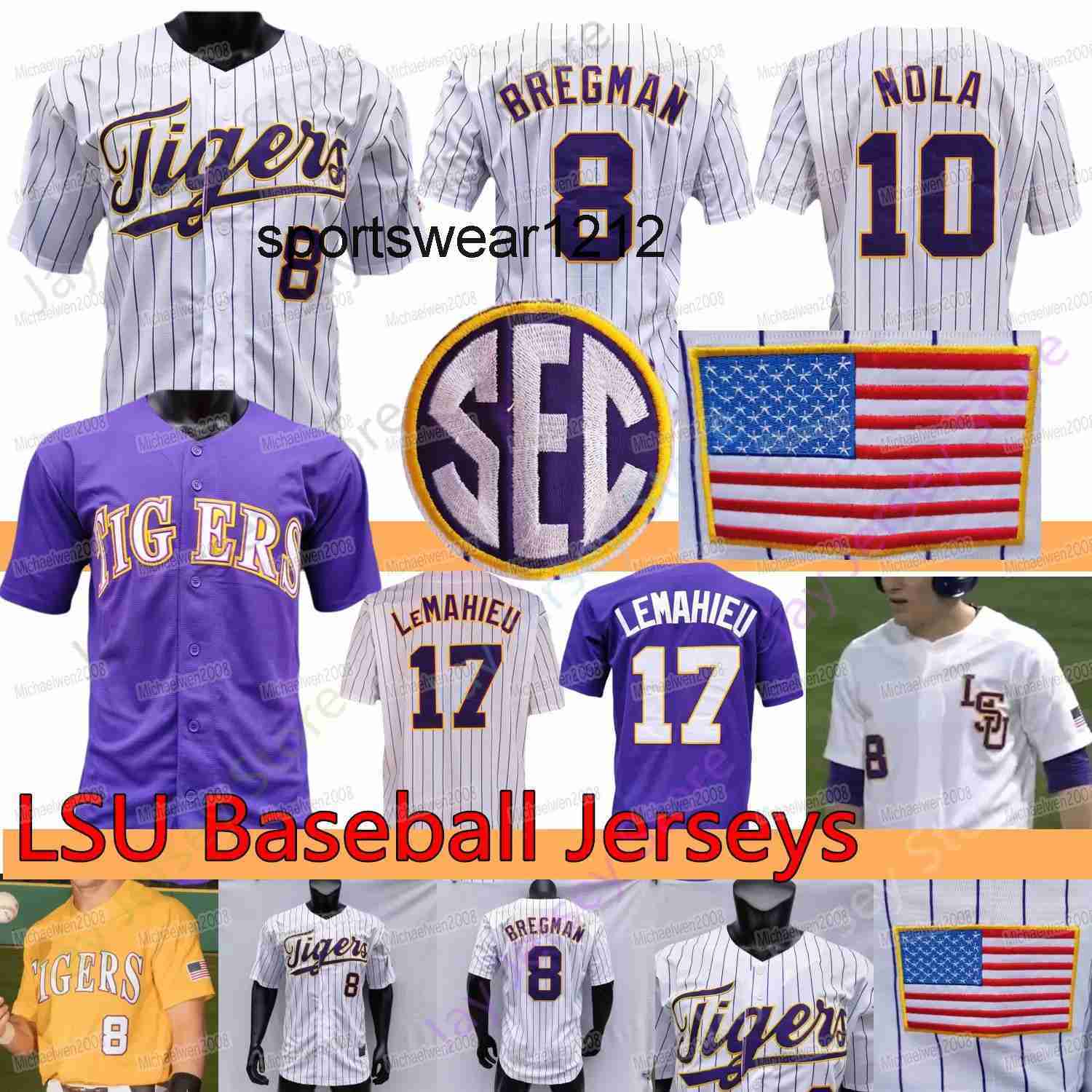 

Stitched NCAA LSU Tigers Baseball Jerseys Dylan Crews Alex Bregman Aaron Nola Tre Morgan III White Jake Fraley Gavin Dugas Kevin Gausman Collier Cranford, Style