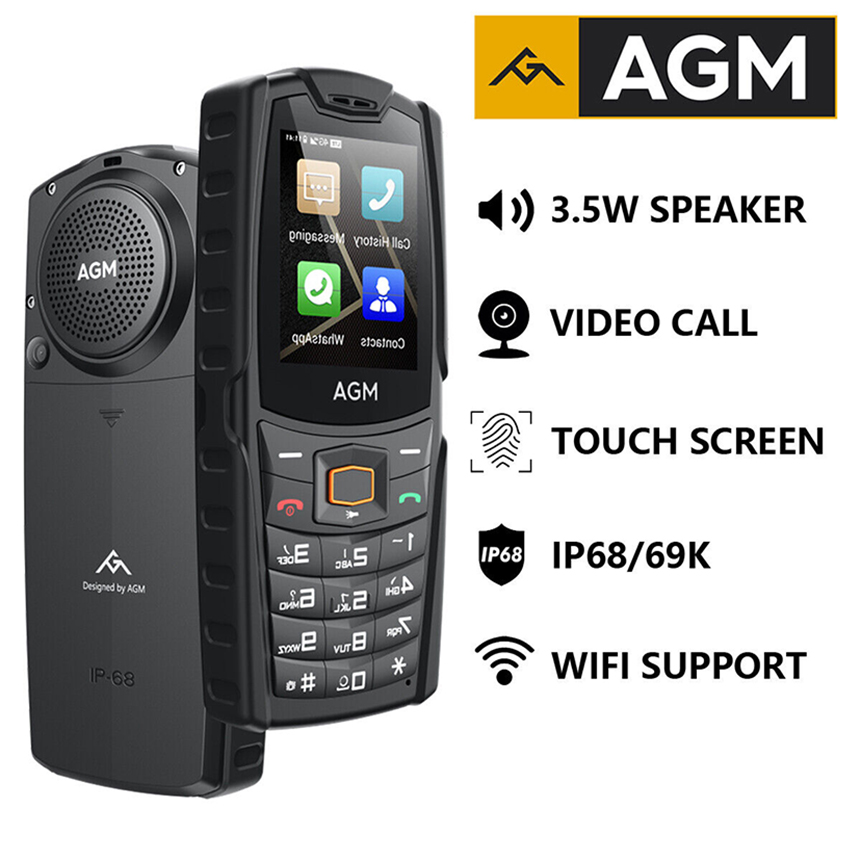

tlm AGM M7 Rugged Phone, IP68 W, 2500mAh Battery Unlocked Cell Phone for Seniors Dual SIM Biggest Speaker 62