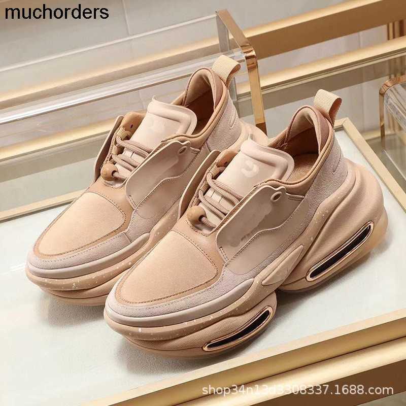 

High version BALM 2023 New Fashion Dad Shoes Round Toe Casual Sports Shoes Women's Single Shoes, Red and black