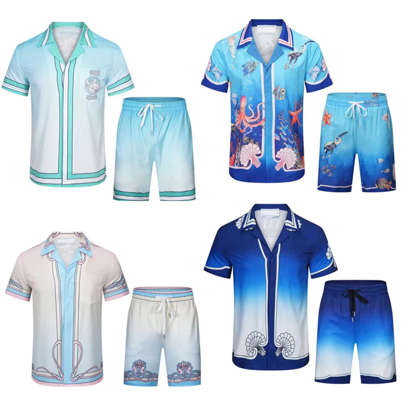 

Casablanca ss23 Shirt Designer shirt Men's shirt Fashion Letter Silk bowling shirt Casual shirt Men's slim short sleeve dress shirt Asian size M-XXXL, No.12