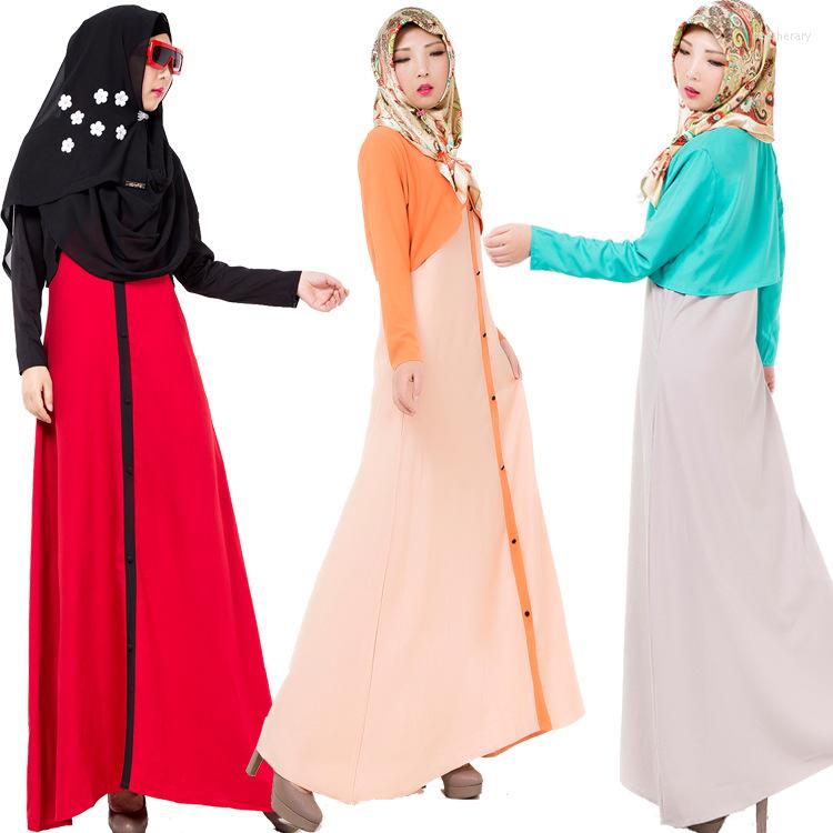 

Ethnic Clothing Muslim Adult Fake Two-piece Dress Islamic Women Worship Costumes Girl Long Malaysia Turkish Lady Clothes Abaya